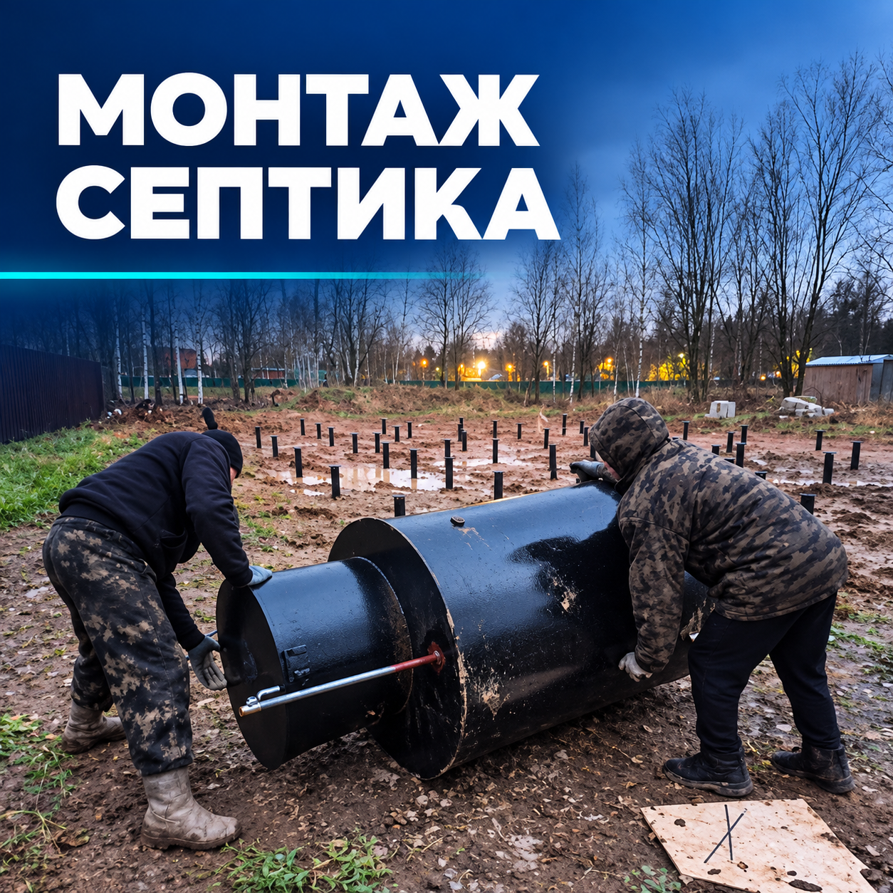 Монтаж септика под ключ