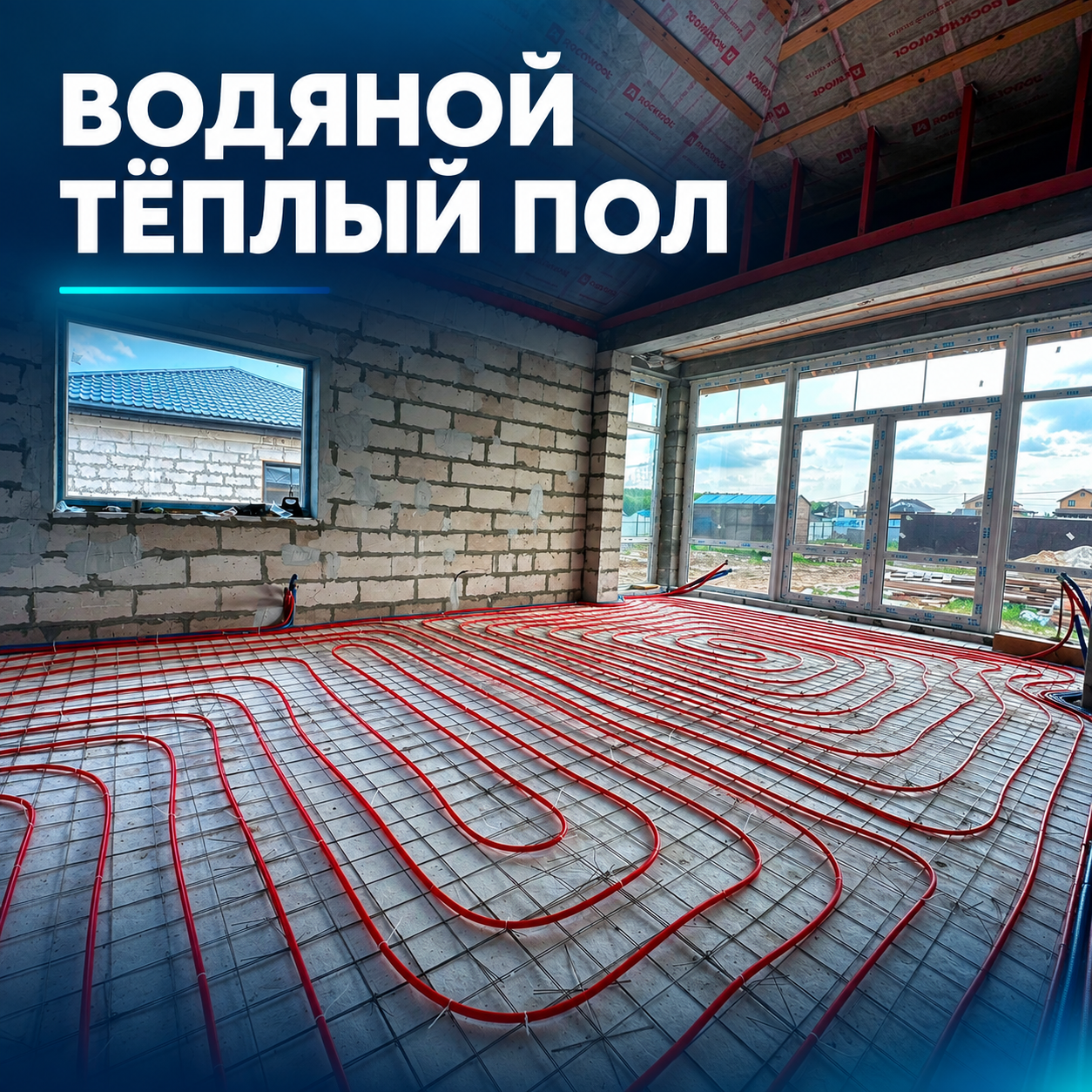 Монтаж водяного тёплого пола в частном доме